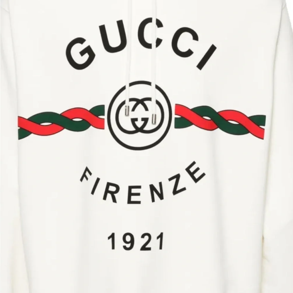 Men's Gucci FIRENZE 1921 cotton hoodie interlocking G/web stripe size XXXL